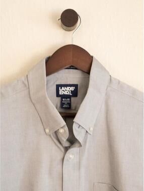 Lands’ End Light Blue Oxford Button Down Dress Shirt